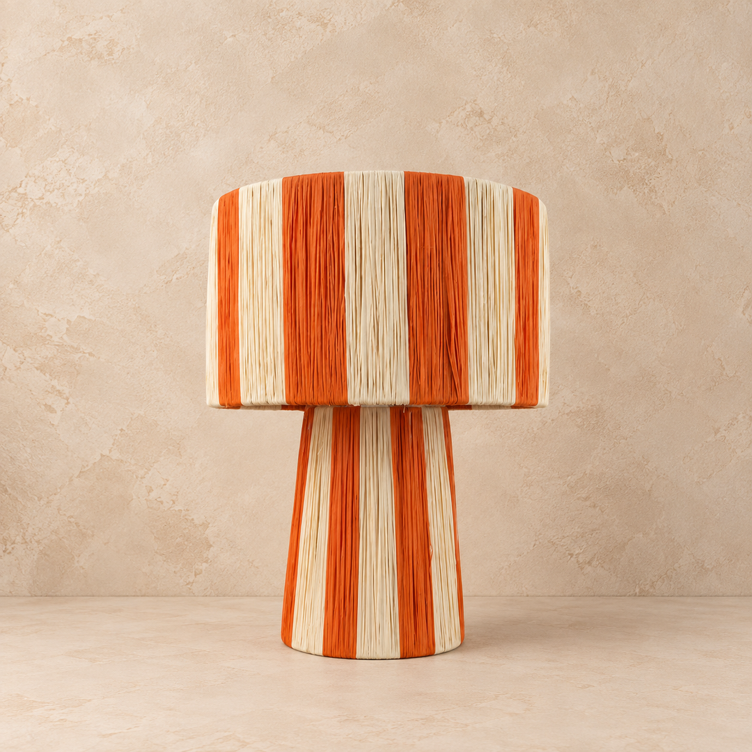 Tafellamp Raffia Oranje