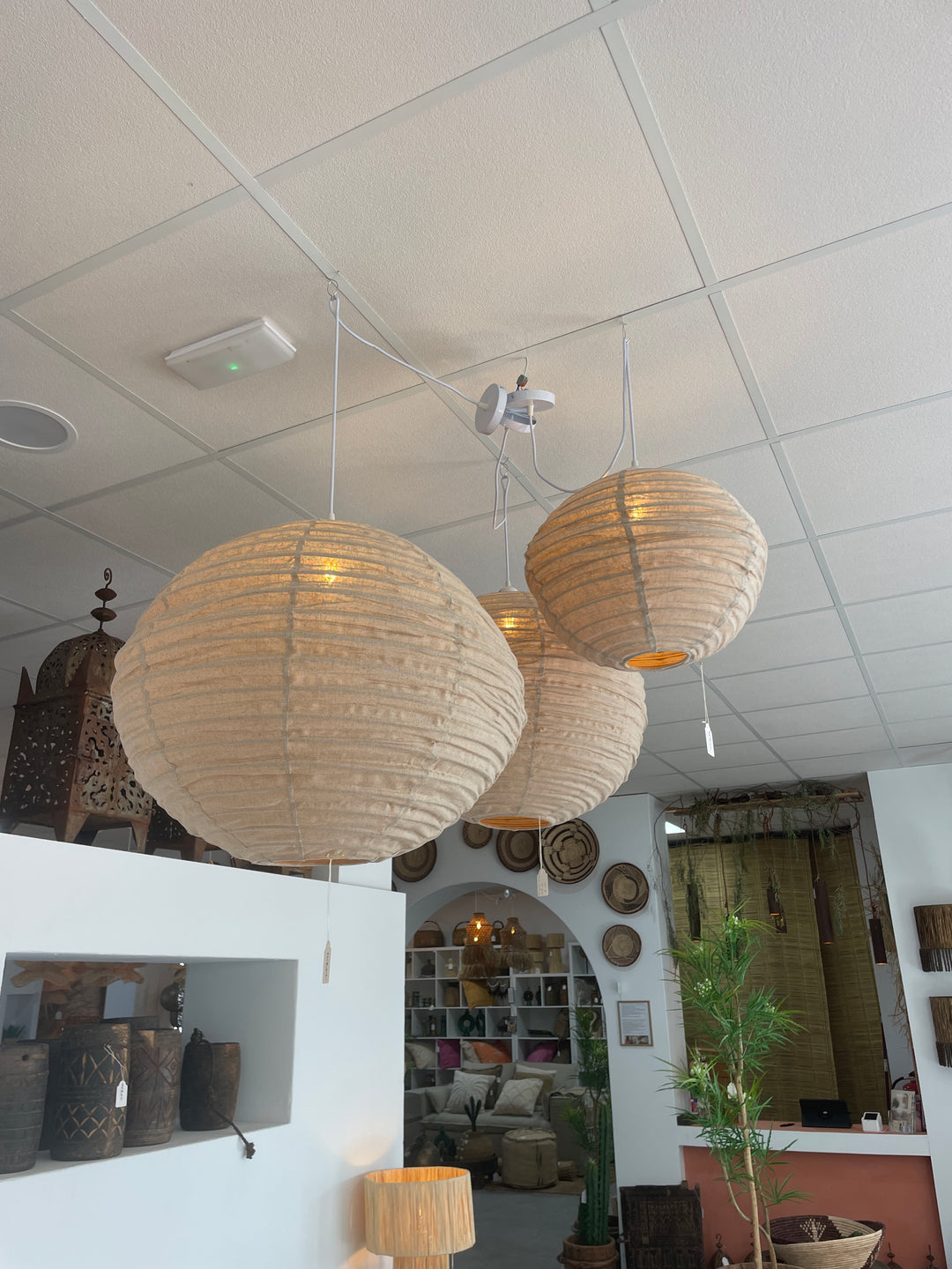Linen Pendant - Round