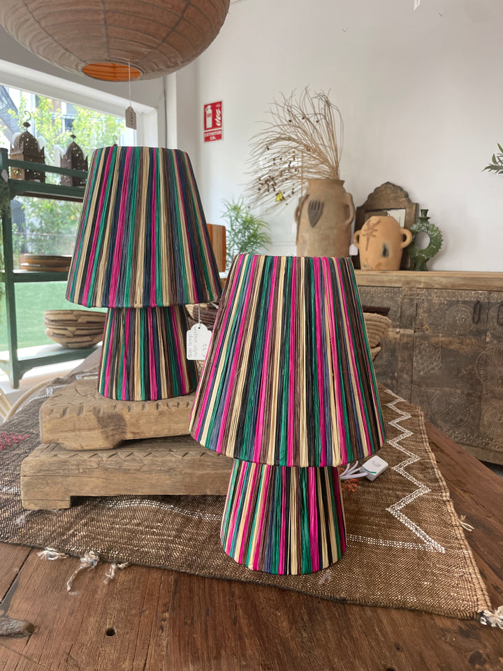 Tafellamp Raffia Multicolor