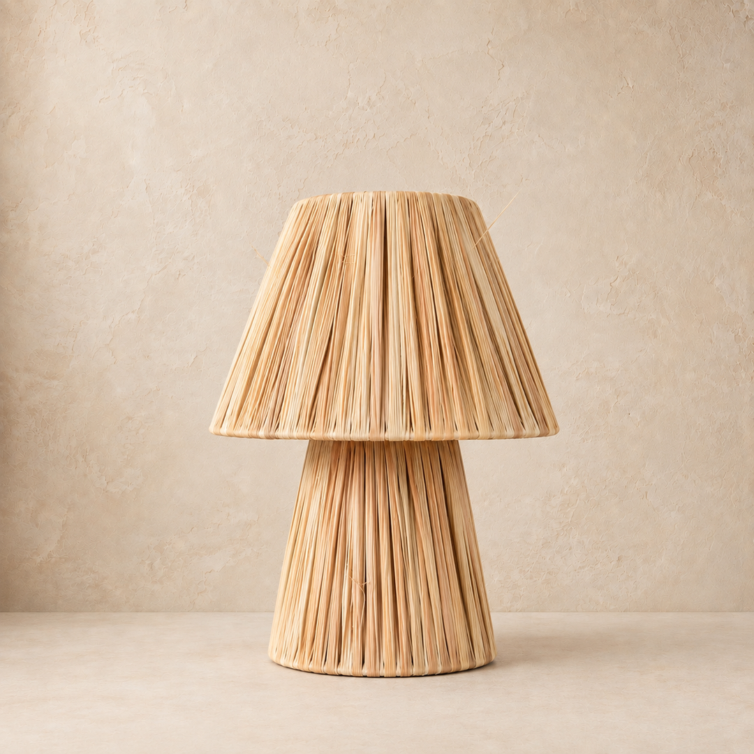 Tafellamp Raffia naturel