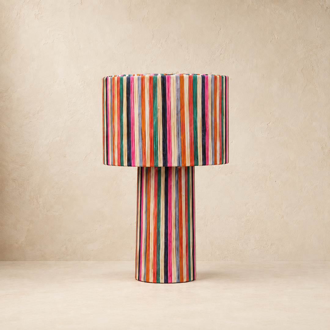 Tafellamp Raffia Multicolor