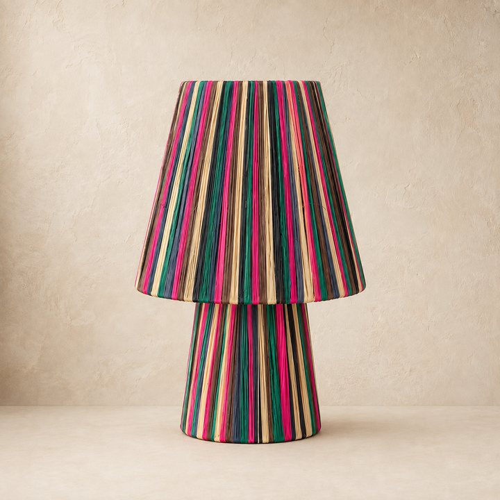 Tafellamp Raffia Multicolor